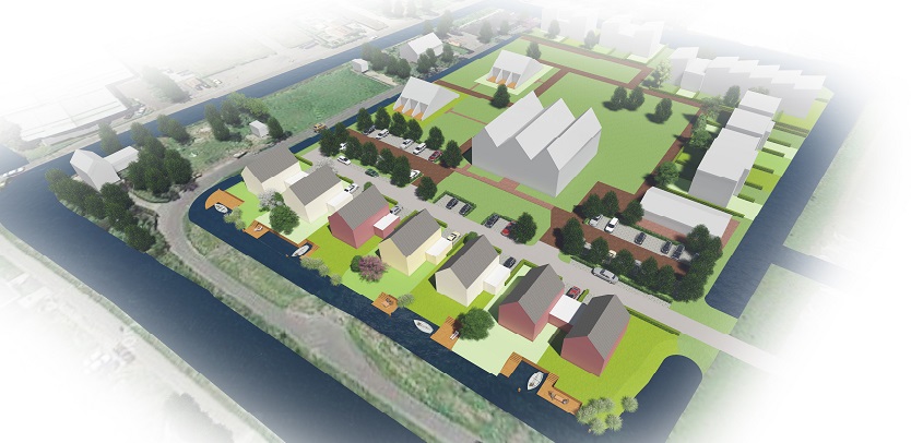 Artist impression Buitenkavels aan het water