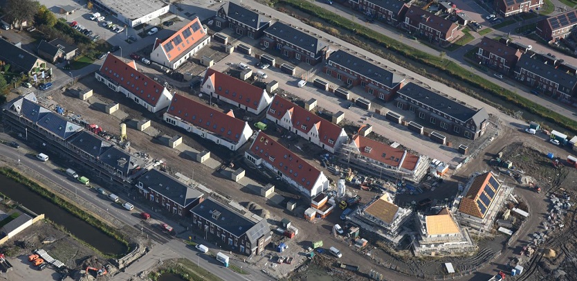 Luchtfoto opgeleverde woningen